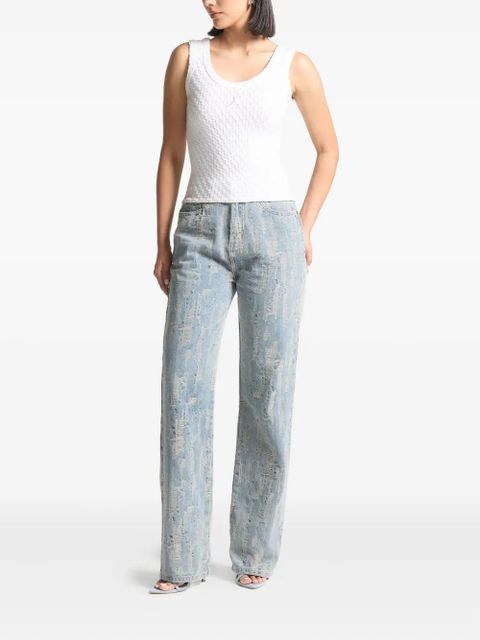 Manière De Voir Florence distressed high-rise jeans - Blue