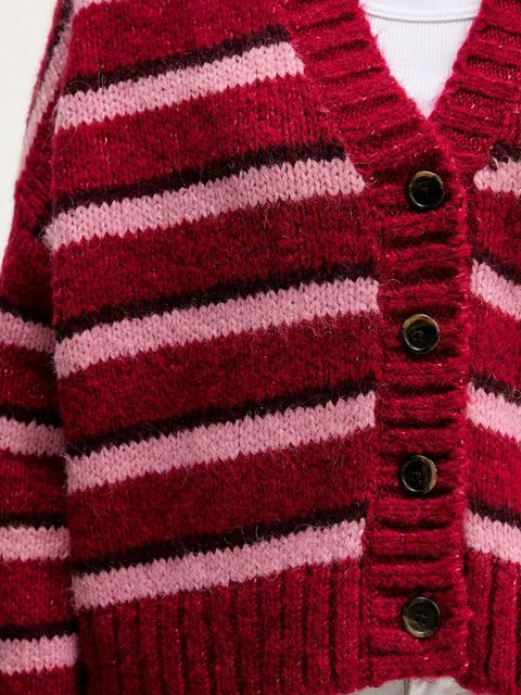 Tommy Jeans kardigan z domieszką wełny damski kolor różowy DW0DW21678