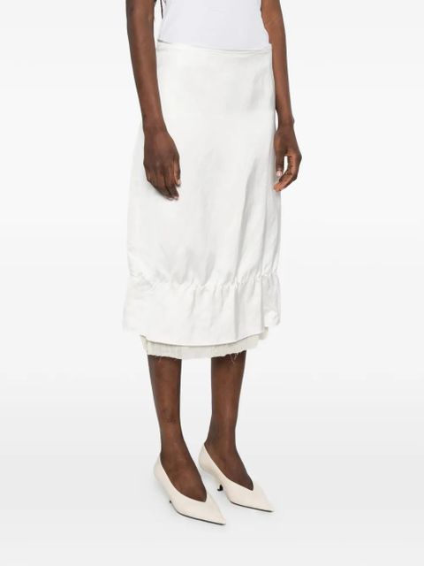 TOTEME layerd midi skirt - White