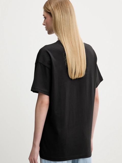 Vans t-shirt bawełniany damski kolor czarny VN000RCDBLK1