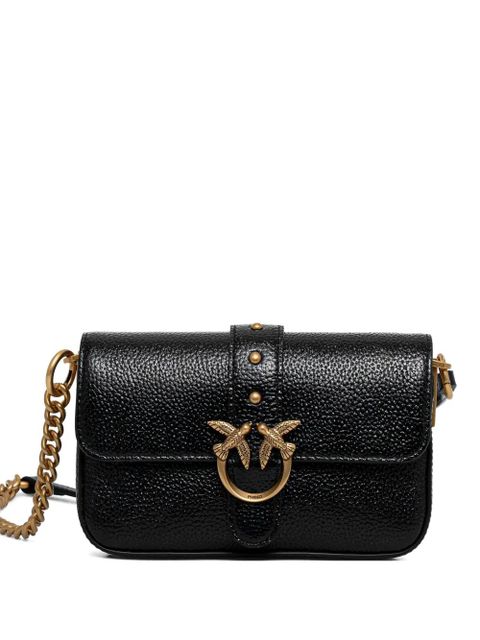 PINKO Love Birds leather mini crossbody bag - Black - zdjęcie produktu nr 1