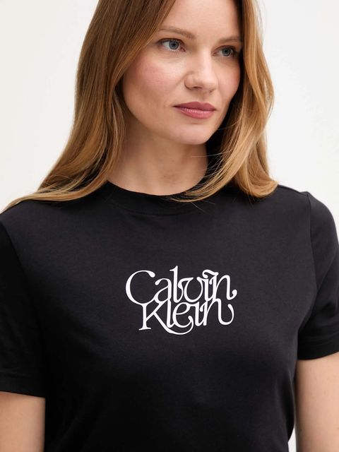 Calvin Klein Jeans t-shirt bawełniany damski kolor czarny LV047D210G