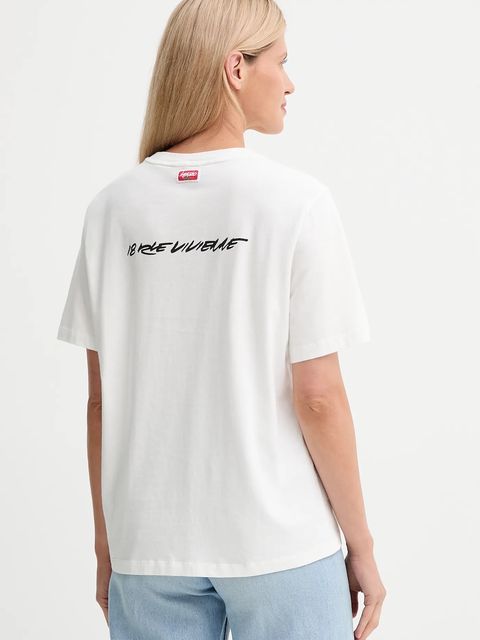Kenzo t-shirt bawełniany Kenzo x Futura damski kolor biały FF62TS5544SG