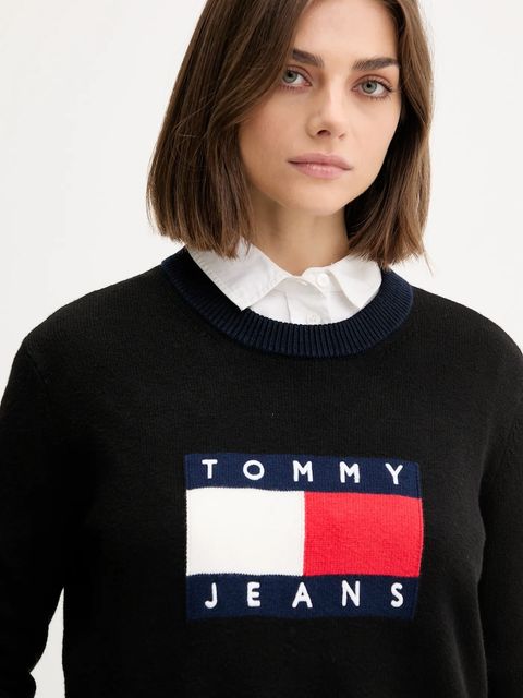 Tommy Jeans sweter damski kolor czarny DW0DW20970 - zdjęcie produktu nr 2