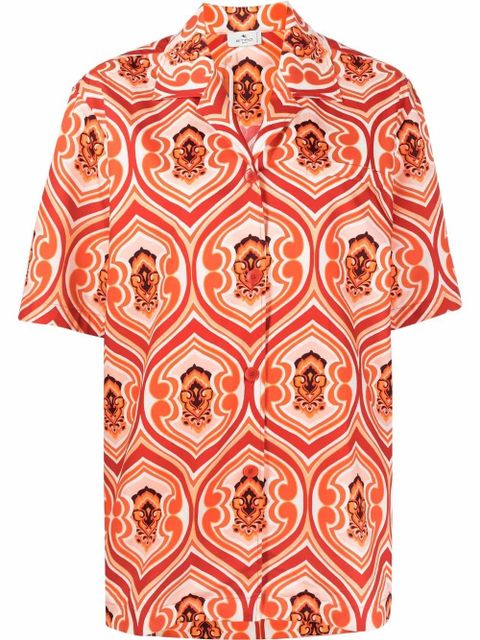 ETRO motif-print cotton shirt - Orange - zdjęcie produktu nr 1