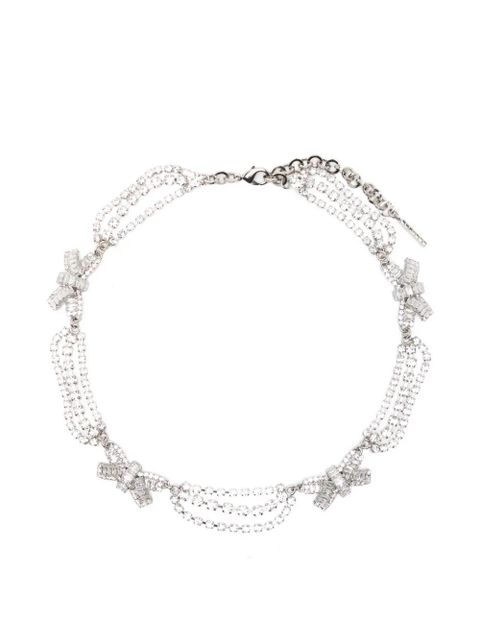 Alessandra Rich bow-embellished necklace - Silver - zdjęcie produktu nr 1