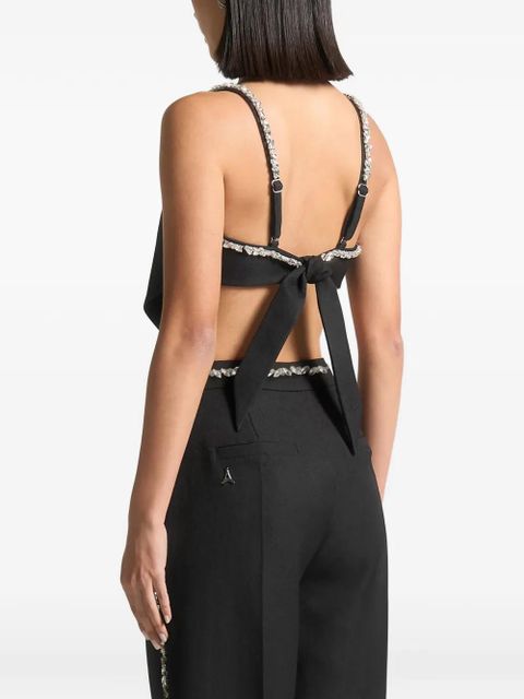 Manière De Voir Eloise embellished-strap top - Black - zdjęcie produktu nr 2
