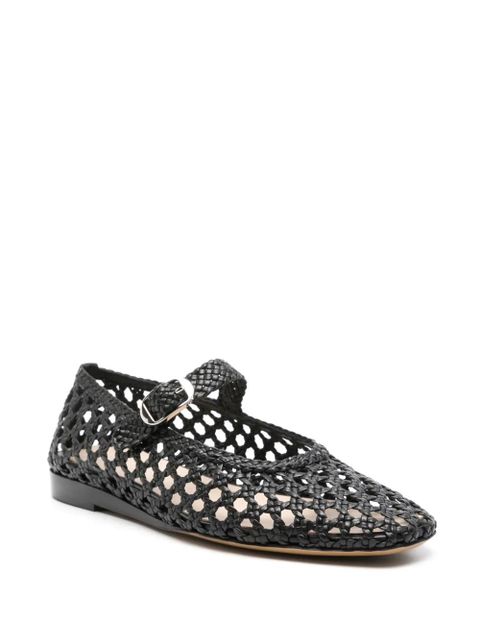 Le Monde Beryl woven-leather ballerina shoes - Black