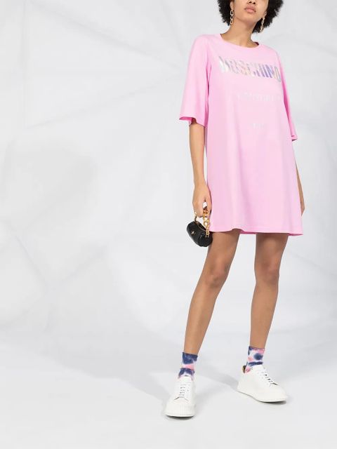 Moschino logo printed T-shirt dress - Pink - zdjęcie produktu nr 2