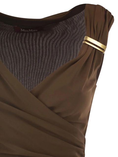 Max Mara Aureo draped midi dress - Brown