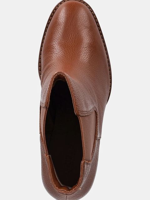 Lauren Ralph Lauren botki skórzane Layne damskie kolor brązowy na słupku 802974391002