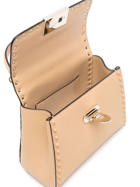 Valentino Garavani Rockstud leather tote bag - Neutrals