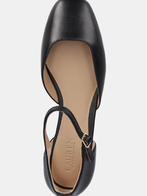 Lauren Ralph Lauren czółenka skórzane Emellie Mj kolor czarny na słupku 802961793001