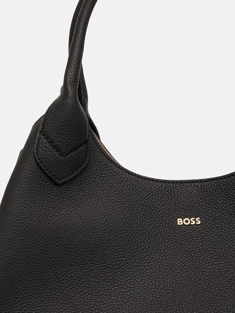 BOSS torebka skórzana kolor czarny 50547732