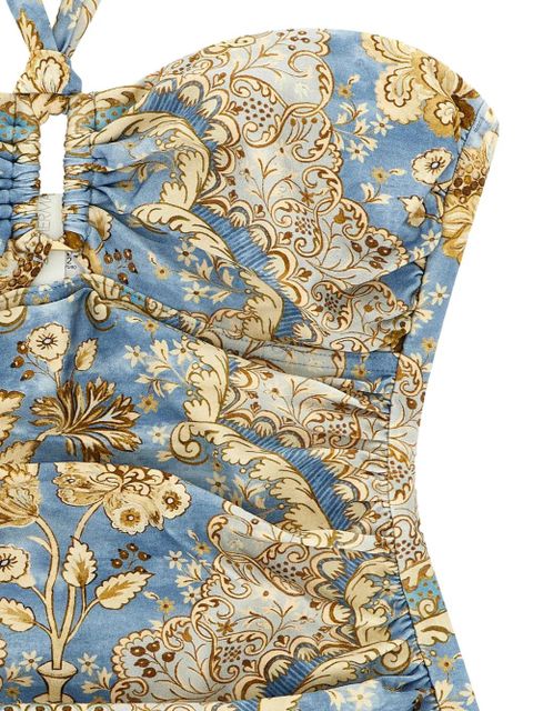 ZIMMERMANN Daylight paisley-print swimsuit - Blue