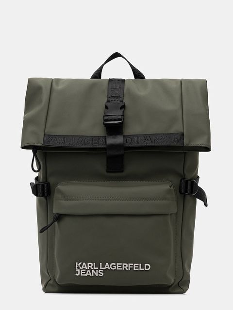Karl Lagerfeld Jeans plecak kolor zielony duży gładki A3M30246 - zdjęcie produktu nr 1
