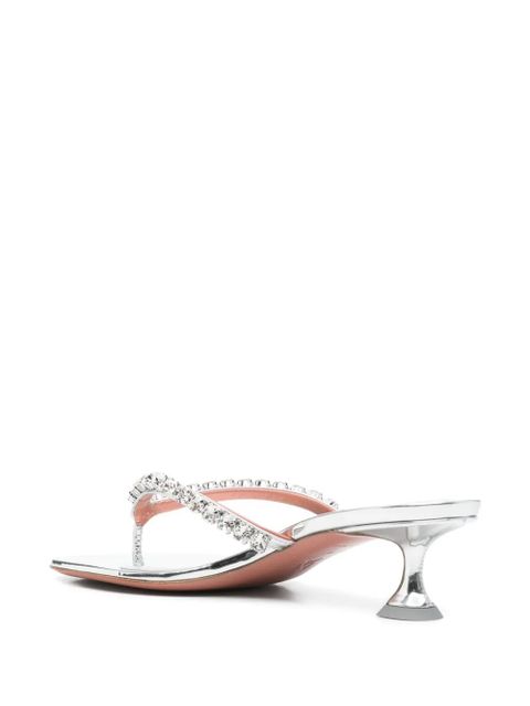 Amina Muaddi 40mm crystal-embellished sandals - Silver