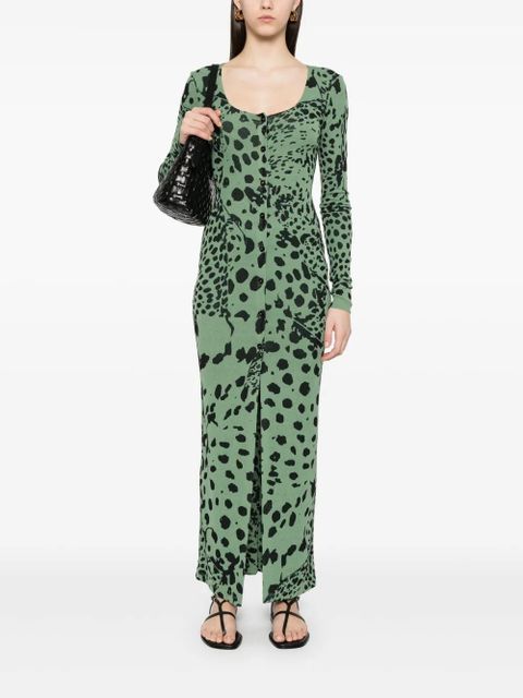 Nanushka leopard-print maxi dress - Green