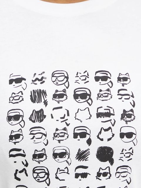 Karl Lagerfeld t-shirt bawełniany IKON damski kolor biały A1W17124