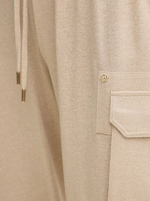 Marc Aurel spodnie damskie kolor beżowy high waist 1844-7000-73813