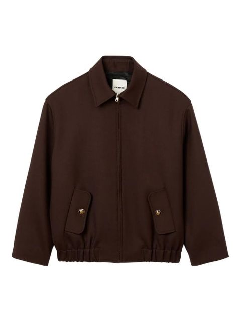SANDRO zip-fastening elasticated-hem jacket - Brown - zdjęcie produktu nr 1