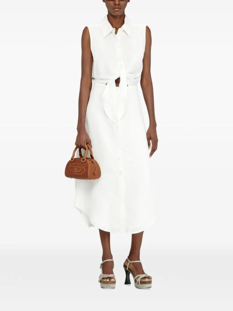 Diesel tie front shirt dress - White