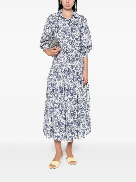 Maje fruit-print smocked midi skirt - White - zdjęcie produktu nr 2