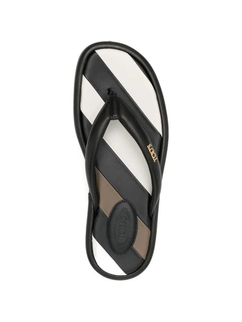 Tod's logo thong sandals - Black