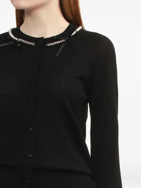 Simone Rocha pearl-chain cardigan - Black