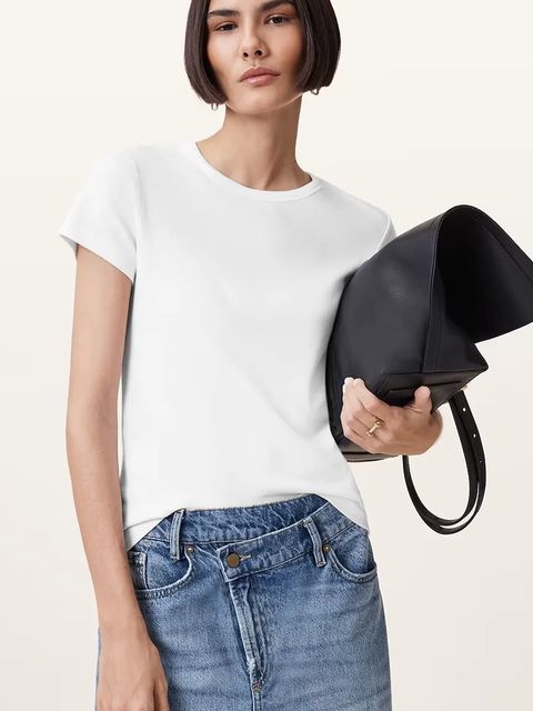 AllSaints t-shirt bawełniany STEVIE damski kolor biały W194JA