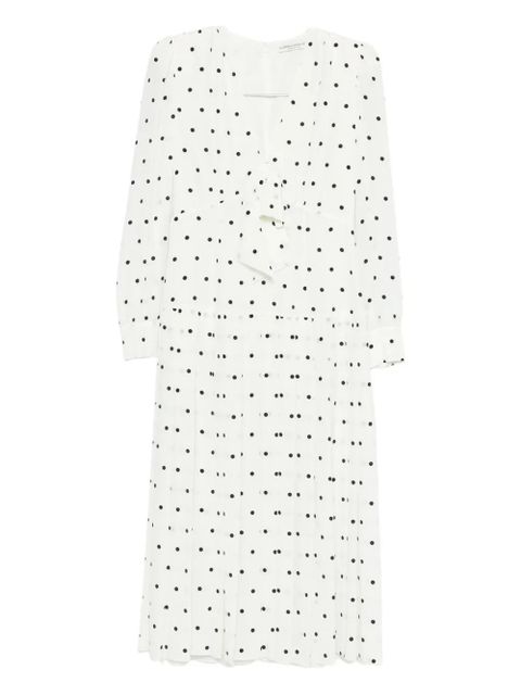 Alessandra Rich polka dot pleated midi dress - White - zdjęcie produktu nr 2