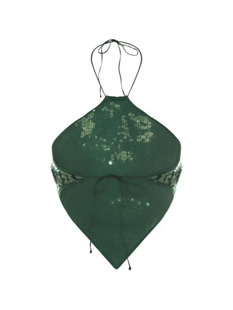 Oséree Marylin sequin tie top - Green - zdjęcie produktu nr 2
