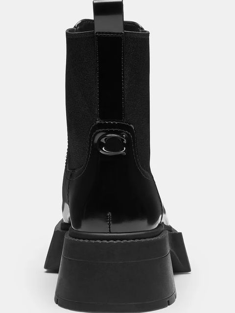 Coach botki Leah Platform damskie kolor czarny na słupku CCH90