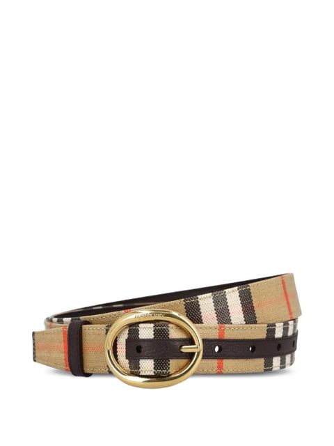 Burberry check oval-buckle belt - Neutrals - zdjęcie produktu nr 1