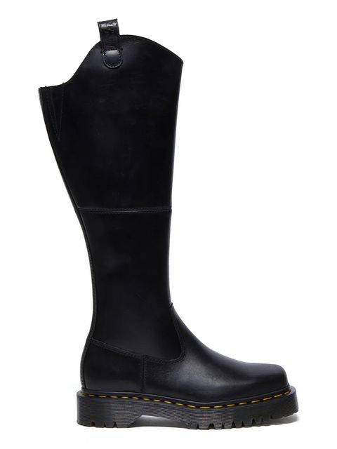 Dr. Martens kozaki skórzane Amaayah Hi damskie kolor czarny na platformie DM31947001 - zdjęcie produktu nr 1