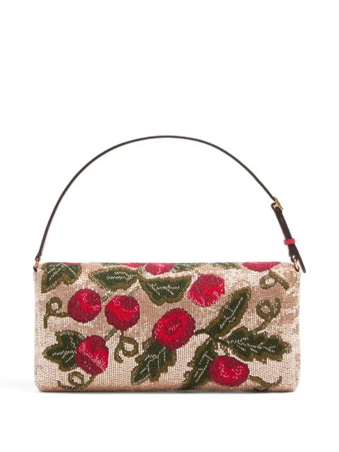 Valentino Garavani embroidered beaded shoulder bag - Neutrals