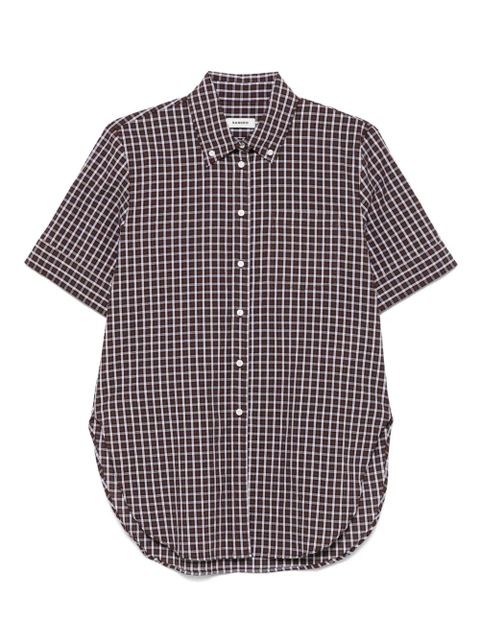 SANDRO check-print shirt - Brown - zdjęcie produktu nr 1