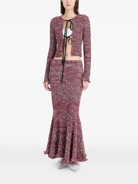 Proenza Schouler Colette ruffled tie cardigan - Red