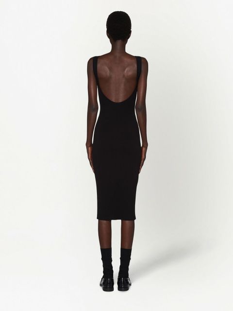 Miu Miu logo-print open-back dress - Black - zdjęcie produktu nr 2