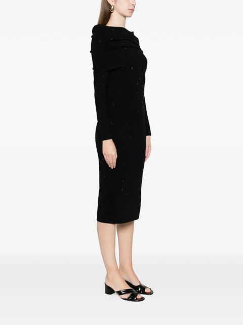 Max Mara Madatti knitted embellished maxi dress - Black