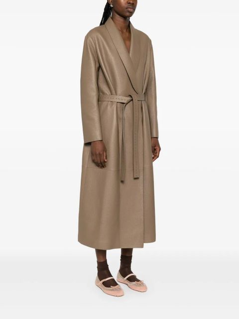 FENDI leather coat - Brown