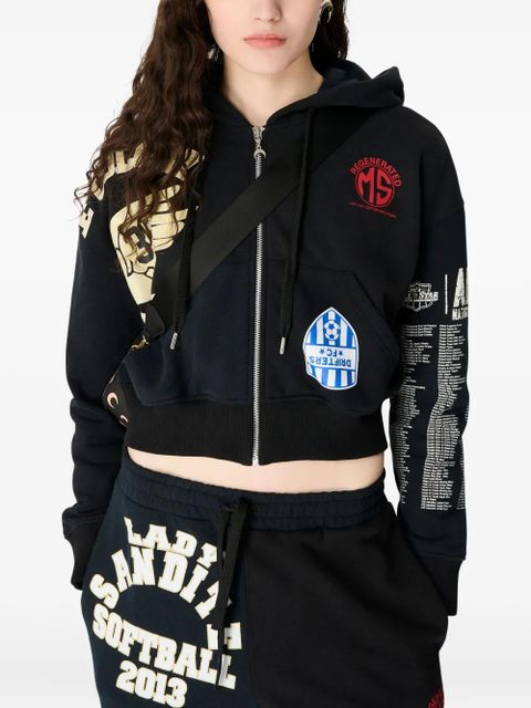 Marine Serre long-sleeve hoodie - Black - zdjęcie produktu nr 1