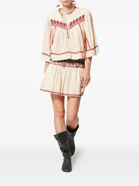 MARANT ÉTOILE Picadilia embroidered mini skirt - Neutrals - zdjęcie produktu nr 2