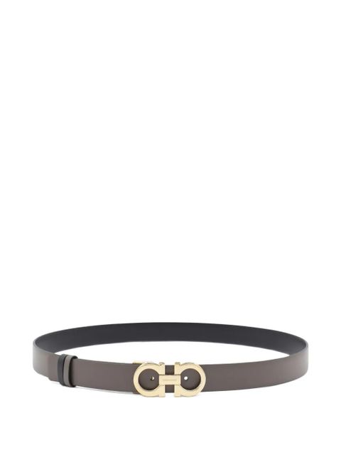 Ferragamo Gancini buckle leather belt - CONCRETE/NERO - zdjęcie produktu nr 1