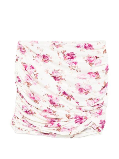 Magda Butrym floral ruched mini swin skirt - Neutrals