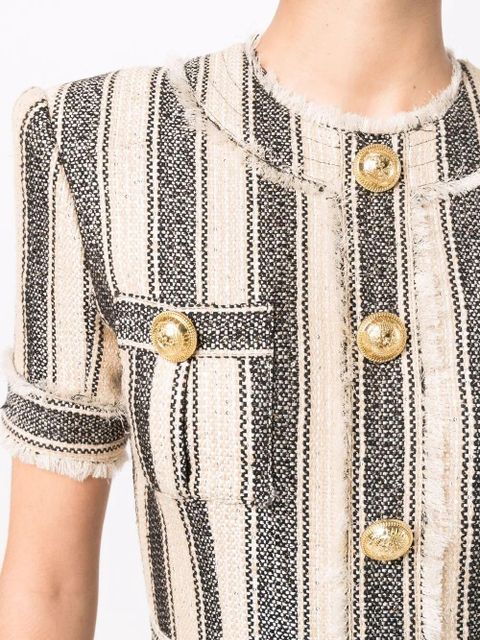 Balmain stiped pique dress - Neutrals - zdjęcie produktu nr 2