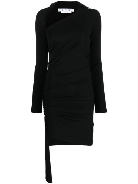 Off-White asymmetric ruched minidress - Black - zdjęcie produktu nr 1