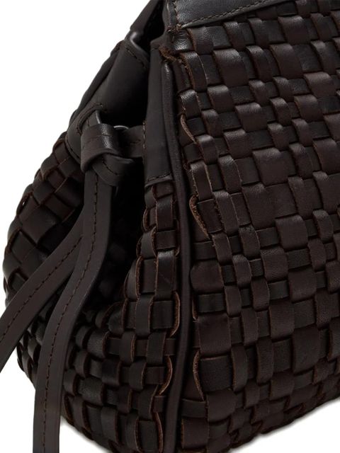 STAUD Maude woven leather clutch bag - Black