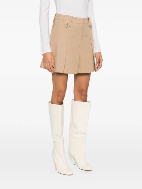 Maje pleated buttoned shorts - Neutrals
