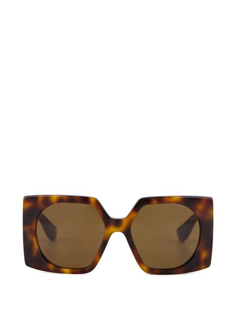 Valentino Garavani V-logo geometric-frame sunglasses - Brown - zdjęcie produktu nr 1